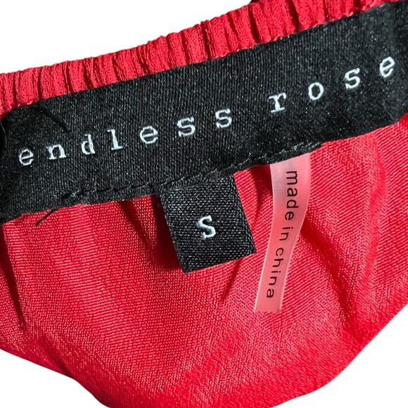 Endless Rose pinkish Red Off-Shoulder Ruffled Dress, Size Small - Picture 5 of 6